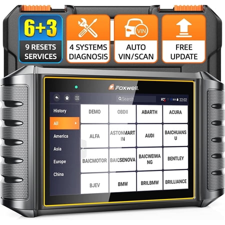 Newest Version FOXWELL NT716 OBD2 Scanner Automotive Diagnostic Tool 9 Maintenance Engine Airbag ABS Transmission Four System Scanner Car Code Reader Injector DPF BMS ABS SAS OIL TPMS EPB TPS Reset