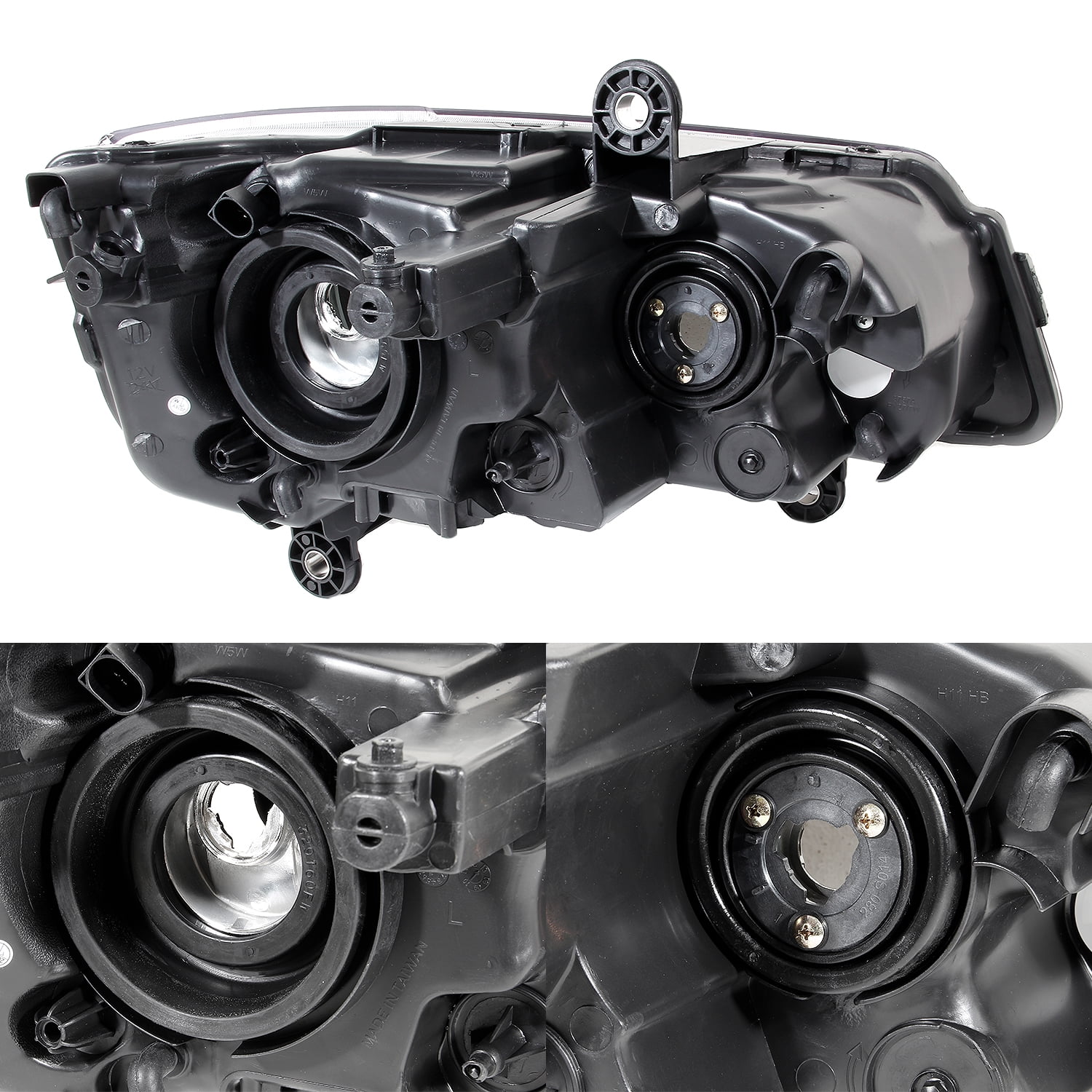 AKKON - For 2008-2016 Chrysler Town & Country | 11-20 Dodge Grand Caravan Black Headlights Headlamps Left + Right