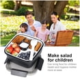 thumbnail image 2 of Greentainer 52 OZ to Go Salad Container Lunch Container, BPA-Free, 3-Compartment for Salad Toppings and Snacks, Salad Bowl with Dressing Container, Built-in Reusable Spoon, Microwave Safe(Black), 2 of 7