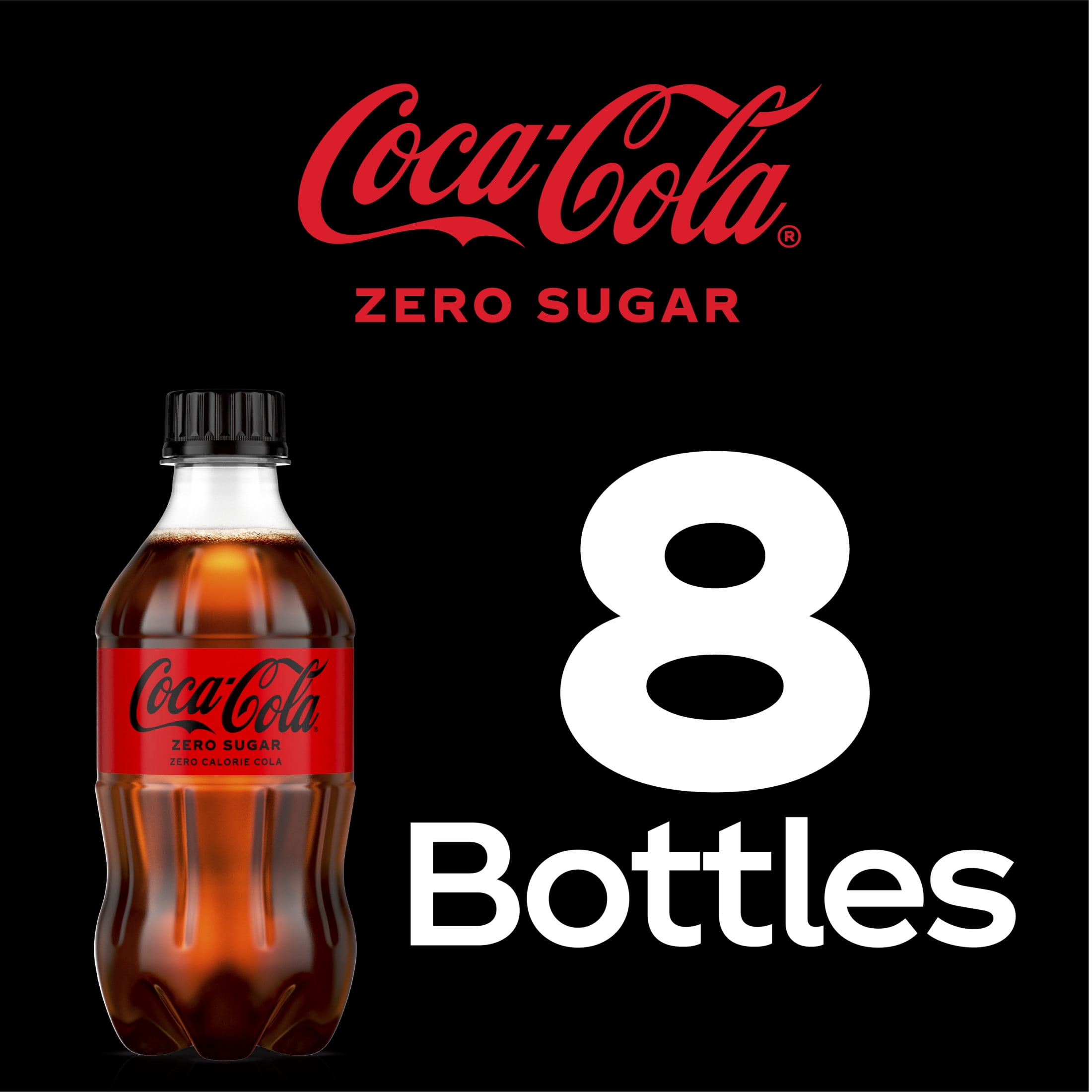 Coca-Cola Zero Sugar Sugar-Free Soda Pop, 12 fl oz Bottles, 8 Cans-Pack Of 3