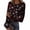 Black, variant on Christmas Knitted Tops Women Crew Neck Long Sleeve Xmas Print Tunic Blouse Stretchy Casual Holiday Ribbed Shirts (M, Multicolor)