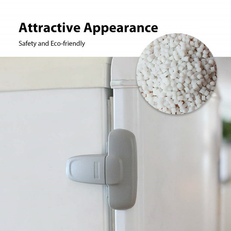 Slowmoose (Grey) Home Refrigerator, Fridge, Freezer, Door Catch Lock, Cabinet Safety Lock
