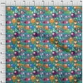 thumbnail image 4 of oneOone Polyester Spandex Teal Green Fabric Kids Fish Quilting Supplies Print Sewing Fabric By The Yard 56 Inch Wide, 4 of 4
