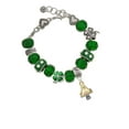 thumbnail image 2 of Delight Jewelry 3-D Goldtone Mushroom with Crystals - Green Irish Luck Bead Charm Bracelet, 7.5", 2 of 4