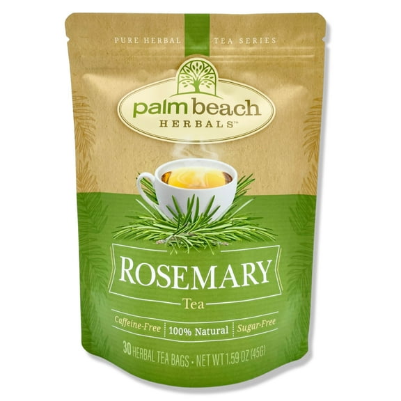 Palm Beach Herbals Rosemary Tea, 30 Count Tea Bags, Caffeine-Free | Pure Herbal Tea Series