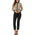 thumbnail image 2 of INSPIRE CHIC Women's Floral Button up Contrast Color Long Sleeve Work Office Shirt, 2 of 6