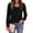 Black, variant on PRETTYGARDEN Womens Long Puff Sleeve Tops Crew Neck Blouse | Pleated Front, Loose Fit Soft, Business Casual Work Shirts, Dressy Daily Wear, School Travel Outfits, Fall Winter Clothing