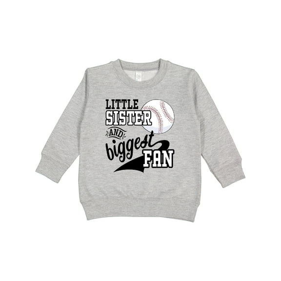 Inktastic Little Sister and Biggest Baseball Fan Toddler Sweatshirt