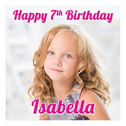 OWN PHOTO IMAGE SQUARE Cake Topper 7.5 Inch PERSONALISED Edible on Icing Sheet