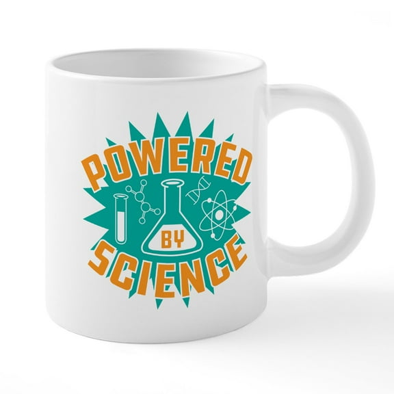 CafePress - Powered By Science - 20 Oz White Ceramic Mega Mug