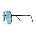 thumbnail image 6 of Iconic Tear Drop Oversize Metal Rim Racer Sunglasses Black - Blue Mirror, 6 of 7