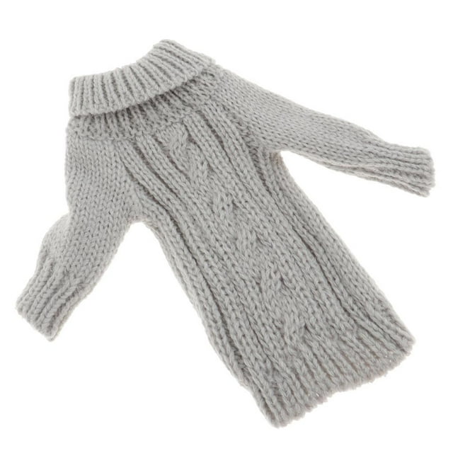Suéter informal de punto de gran tamaño con mangas largas para mujer, escala 1/6 gris