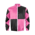 thumbnail image 3 of iixpin Adult Mens Halloween Cosplay Horse Trainer Jacket Long Sleeve Checkerboard Outerwear Costume Hot Pink&Black L, 3 of 7