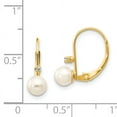 thumbnail image 3 of 14k 5-6mm White Round Freshwater Cultured Pearl and .02 Carat Diamond Leverback Earrings XF248E, 3 of 3