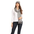 thumbnail image 5 of Sakkas Theo Unisex Warm Winter Heather and stripes Knit Hat & Scarf Set - Heather Grey - One Size Regular, 5 of 5