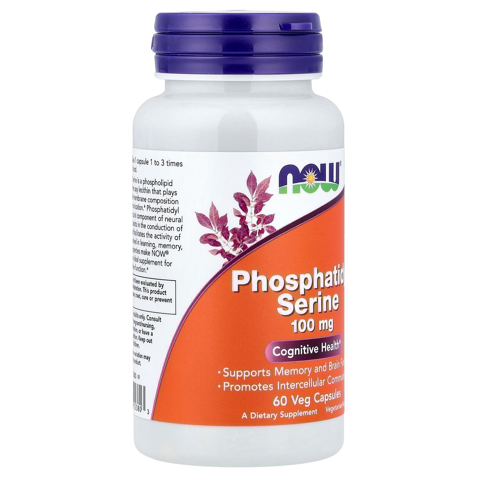 thumbnail image 3 of NOW Foods Phosphatidyl Serine, 100 mg, 60 Veg Capsules, 3 of 4