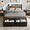 Rustic Brown001v1, variant on Tydimor Twin Bed Frame with 2 Drawers & Storage Headboard, Platform Metal Bed with Charging Station, No Box Spring Needed