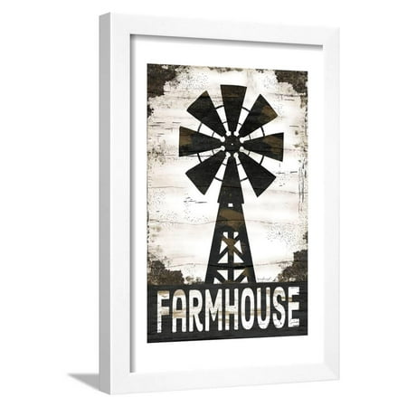 Farmhouse Windmill  Framed Print Wall Art  By Jennifer Pugh 
