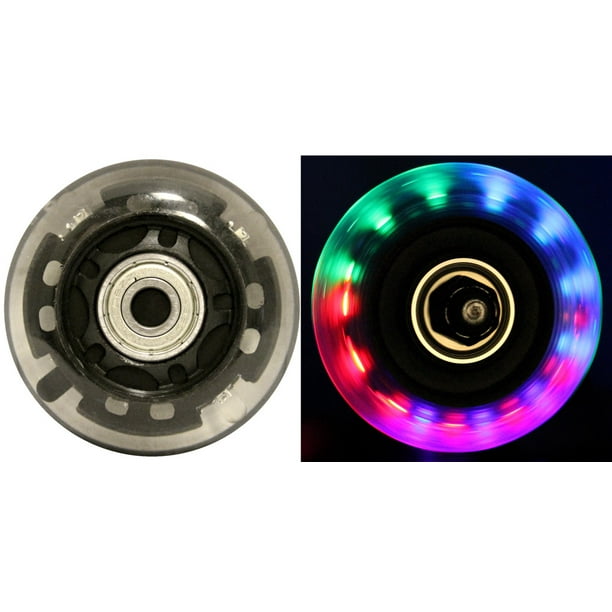 LED INLINE WHEELS 64mm 82a Skate Rollerblade Ripstik Luggage LIGHT UP 2