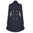 thumbnail image 2 of Womens Jackets Fall Jackets for Women 2025 Women's Trench Coat - Notch Lapel Double Thick A Line Coats Jacket With Pockets, Autumn Winter Women's Jacket Lapel Coat, 2 of 4