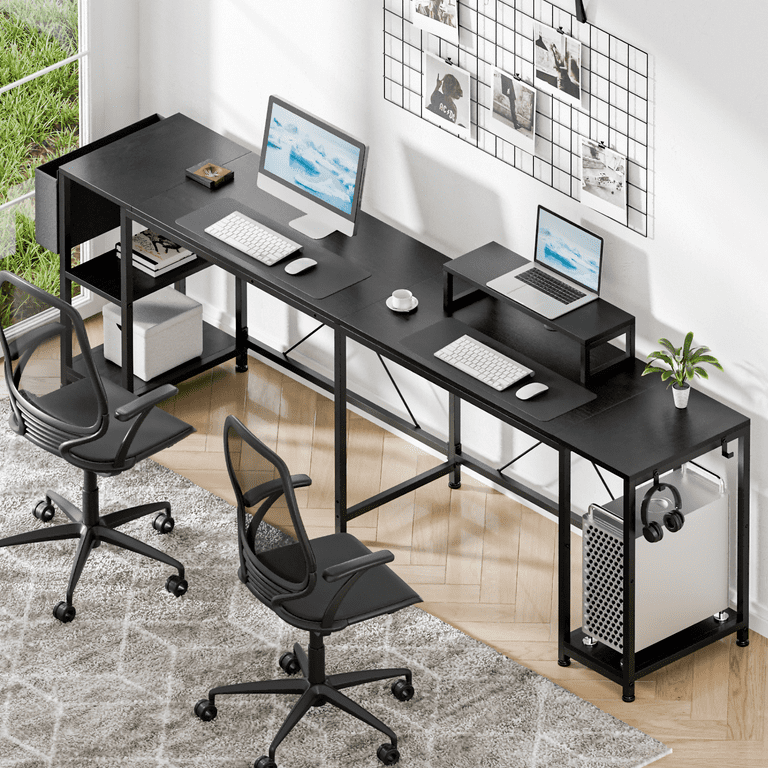 GIKPAL L Shaped Computer Desk, 95" Reversible Corner Computer Desk ...