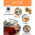 thumbnail image 3 of Round Fitted Tablecloths with Elastic Edge Fall Pumpkin Maple Leaf Thanksgiving Waterproof Wipeable Table Cover for Kitchen Dining Party Decor Farm Harvest Retro Plaid Table Clothes,45" - 54", 3 of 6