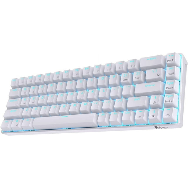 RK68 Wireless Hot Swappable 65% Mechanical Keyboard, 68 Keys Compact BT5.0 Gaming Keyboard with Stand-Alone Arrow/Control Keys, Quiet Red Switch