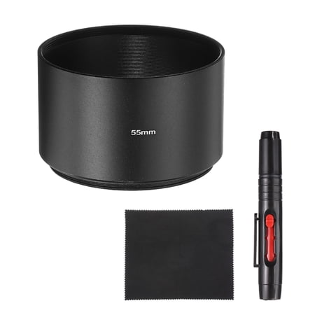Uxcell Lens Hood Shade 55mm Long-focus Screw-in Rubber Camera Cap Shade