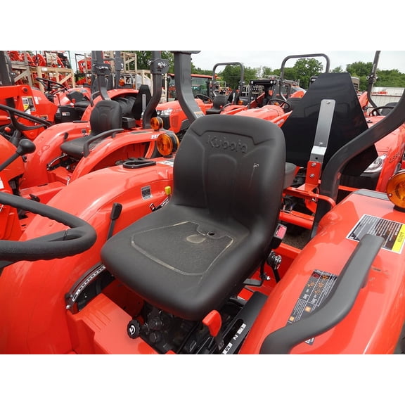 KU21 Durafit Seat Covers for Kubota Tractors L2501, L3301, L3901, L4701 Waterproof Covers In Dark Gray Twill