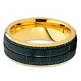 thumbnail image 3 of Silly Kings 8mm Yellow Gold Tungsten Carbide Wedding Ring Black Band Anniversary Edition Comfort Fit, 3 of 3