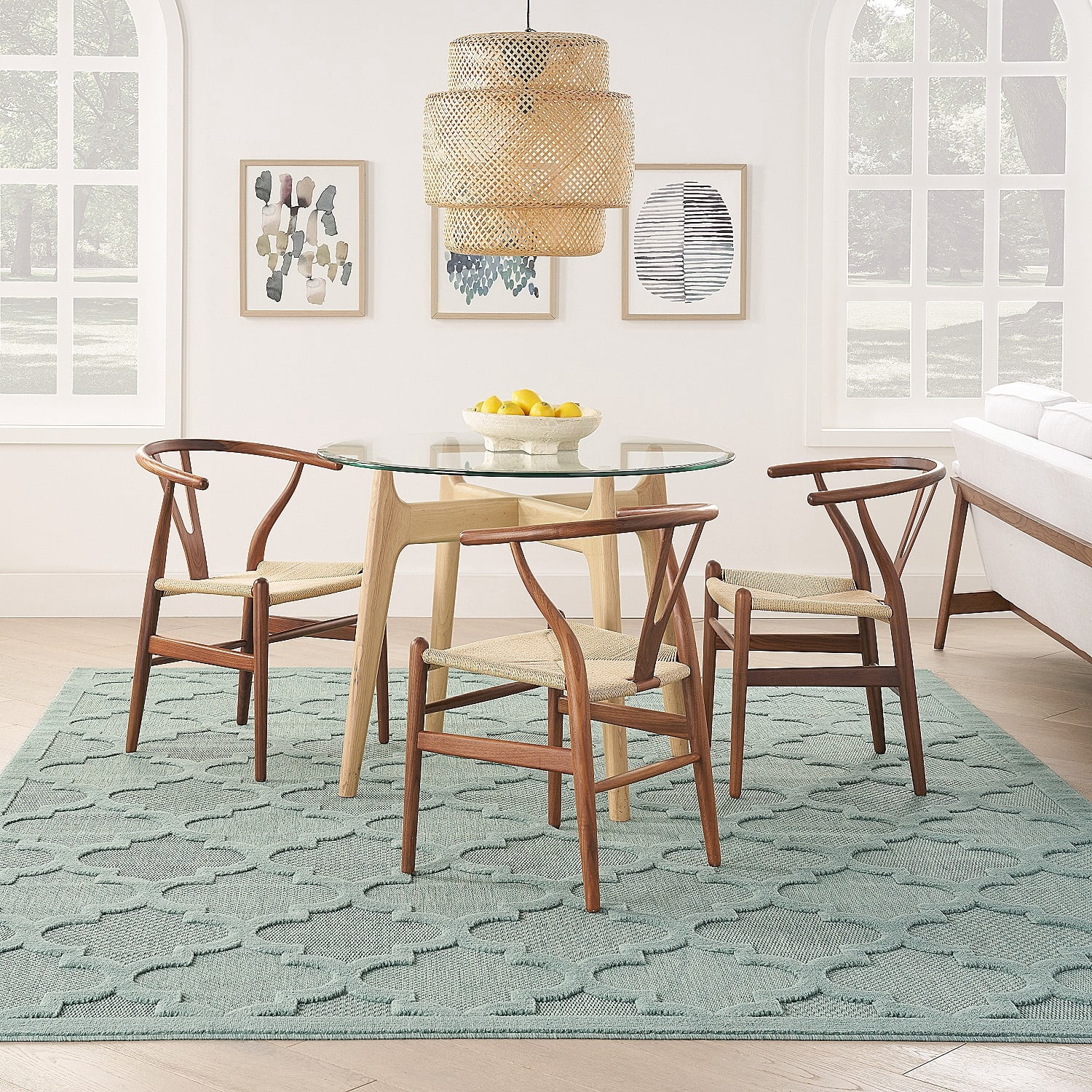 Nourison Easy Care 9' x 12' Aqua/Teal Indoor/Outdoor Rug
