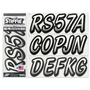 STIFFIE Whipline White / Black 3" Alpha-Numeric Identification Custom Kit Registration Numbers & Letters Marine Stickers Decals for Boats & Personal Watercraft PWC