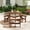 Brown, variant on Costway 6-Person Round Picnic Table Set with 3 Built-in Benches 2" Umbrella Hole, Brown