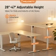 thumbnail image 4 of IMGadgets L-Shaped Electric Standing Desk (Walnut) | 63" x 55" Large Workspace | Flexible Right or Left Configuration | Dual Motor Sit Stand Desk | Ergonomic Height Adjustable Desk 28"-47", 4 of 9