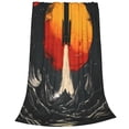 thumbnail image 2 of Fotbe Retro Space Rocket Launch Manta de Franela Acolchonada con Estampado, Súper Suave y Esponjosa, Extra Grande para Sofá, Cama, Uso Todo el Año-50"x40", 2 of 7