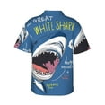 thumbnail image 3 of Balery Great White Shark Print Men's Hawaiian Shirts Short Sleeve Beach Shirt Relaxed Fit Vacation Button Down Shirts-X-Large, 3 of 9