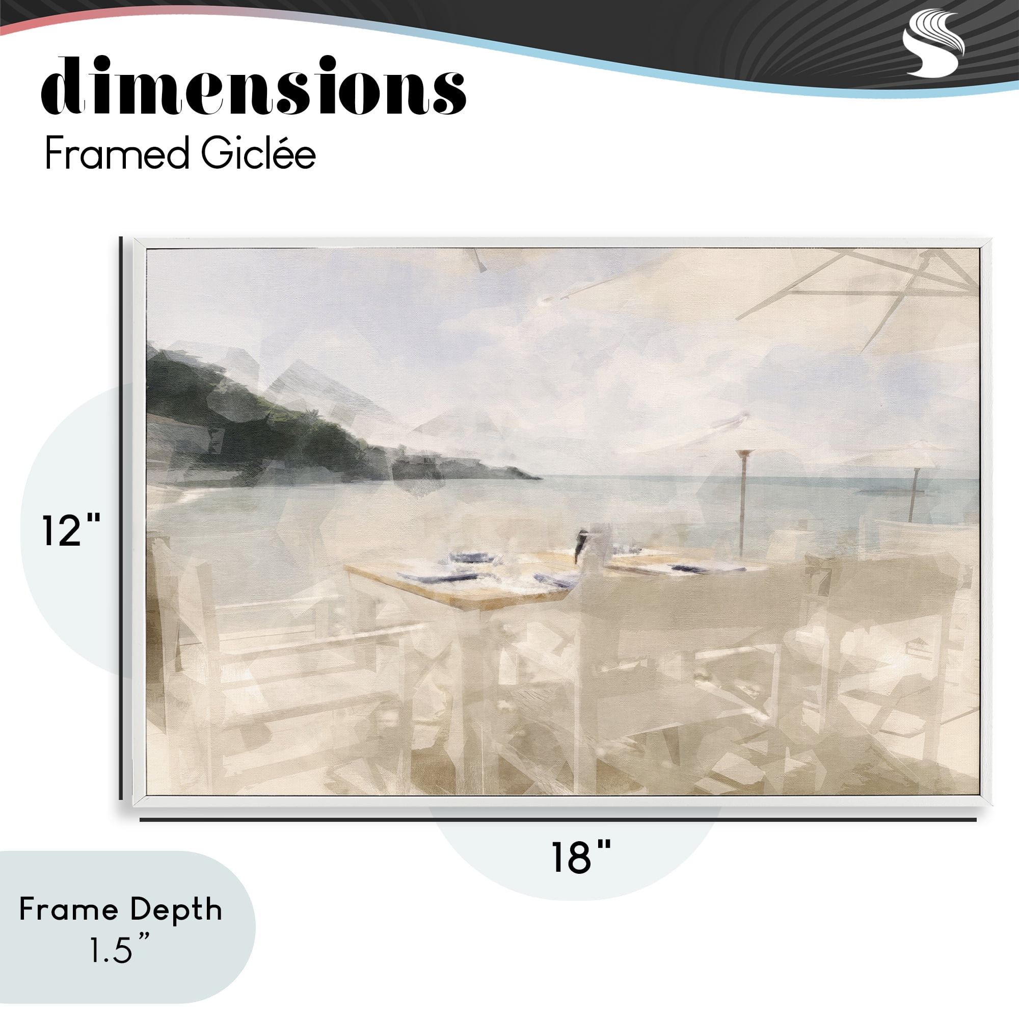 Stupell Industries Table By The Sea White Framed Giclee Art, design by Noah Bay