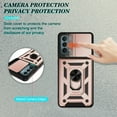 thumbnail image 3 of Case for Oneplus Nord N200 5G 2021, Allytech Heavy Duty Shockproof Anti-Drop Defender Magnetic Stand Car Mount Holder Rotating Ring Kickstand Holder Camera Lens Slide Protective Case, Rosegold, 3 of 7