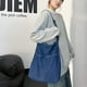 thumbnail image 5 of Bolso de hombro de mezclilla para mujer, bolso de lona informal, bolso bandolera retro, bolso de gran capacidad, azul marino, 5 of 5
