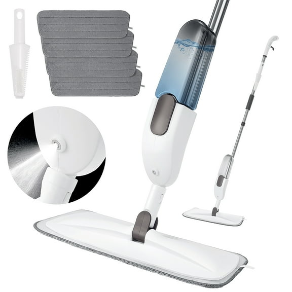 Bestnifly Microfiber Spray Mop for Floor Cleaning, Dry Wet Mop with 4 pcs Washable Pads, 550ML Spray Bottle