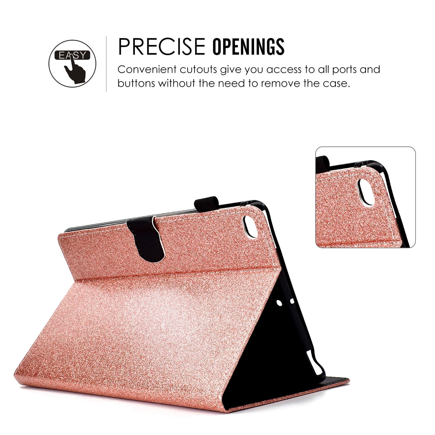 New iPad Pro 11 Inch Case 2018 Released, Allytech PU Leather Glitter Sparke Slim Fit Folio Stand Auto Sleep Wake [Pencil Holder] Protective Cards Holder Wallet Case for Apple iPad Pro 11", Rosegold