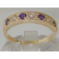 thumbnail image 3 of LBG 18k Yellow Gold Cultured Pearl and Amethyst Womens Band Ring - Sizes 4 to 12 Available, 3 of 6