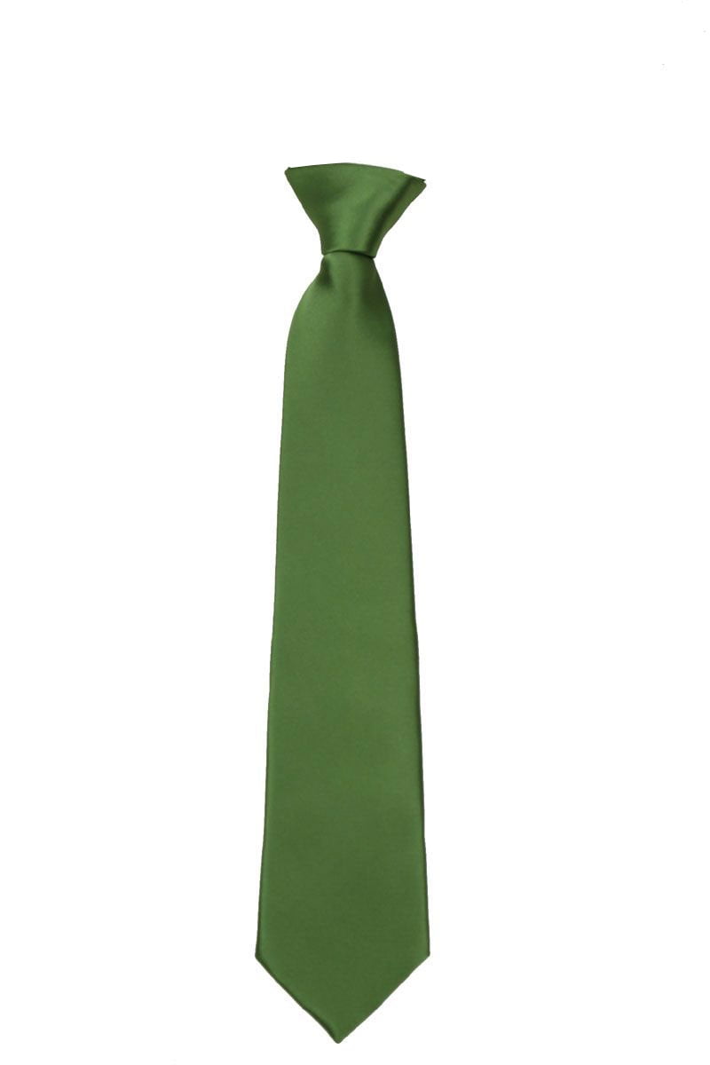 Mens Solid Color Clip On Easy to Remove Clip Necktie Ties