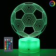 thumbnail image 1 of 3D Optical Illusion LED Light Lamp with 16 Colors Touch Sensor with Remote Control and RGB Color, Ideas for Bedroom Decoration, Birthday Christmas Party Gift Suitable for Boys and Girls (Football), 1 of 6
