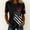 Black, variant on America 250 Merchandise Tops For Women Casual Printed T-Shirt Round Neck Short Sleeve Shirt Army Green XXL