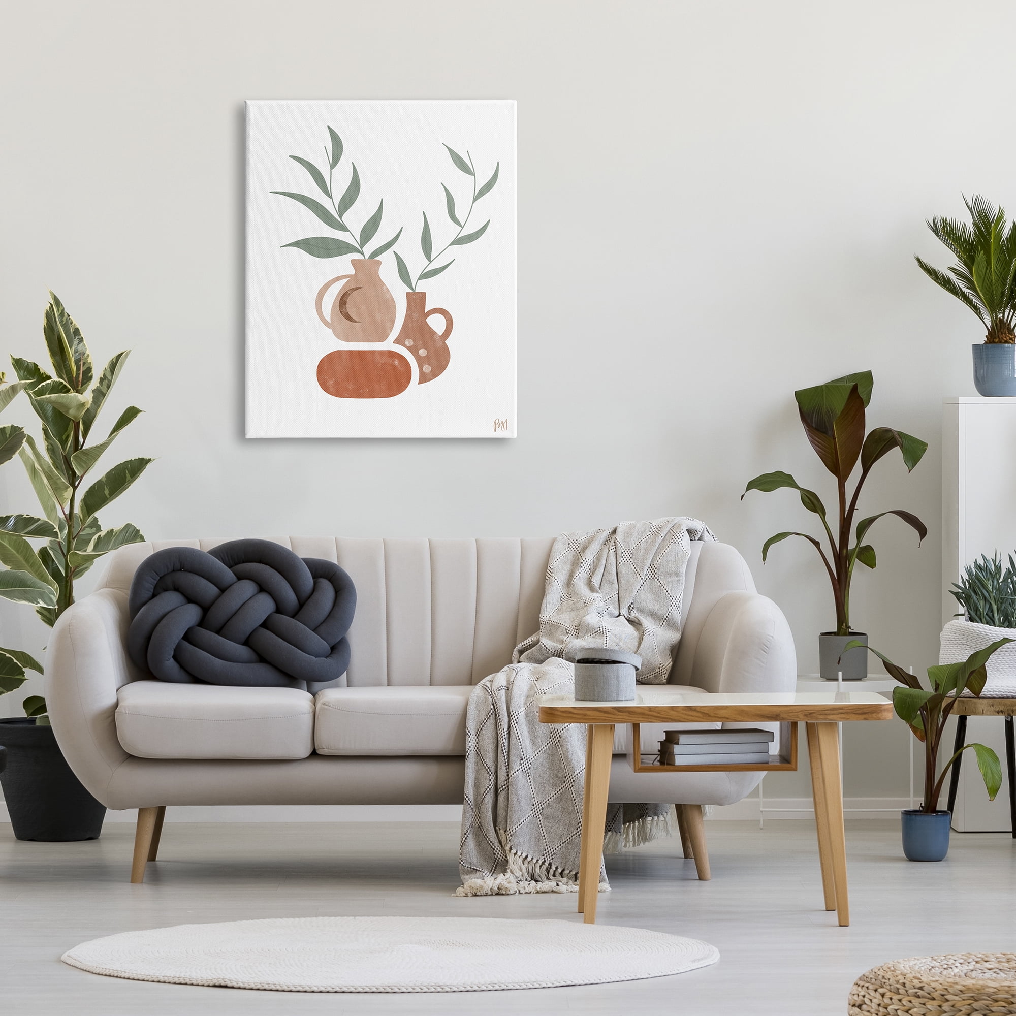 Stupell Industries Boho Ceramic Plant Still Life Modern Terracotta Illustration, 30 x 40, Design by Birch&Ink