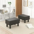 thumbnail image 3 of VECELO Small Footstool Ottoman, PU Leather Footrest with Legs, Rectangle Padded Seat for Living Room Bedroom, Black, 3 of 7