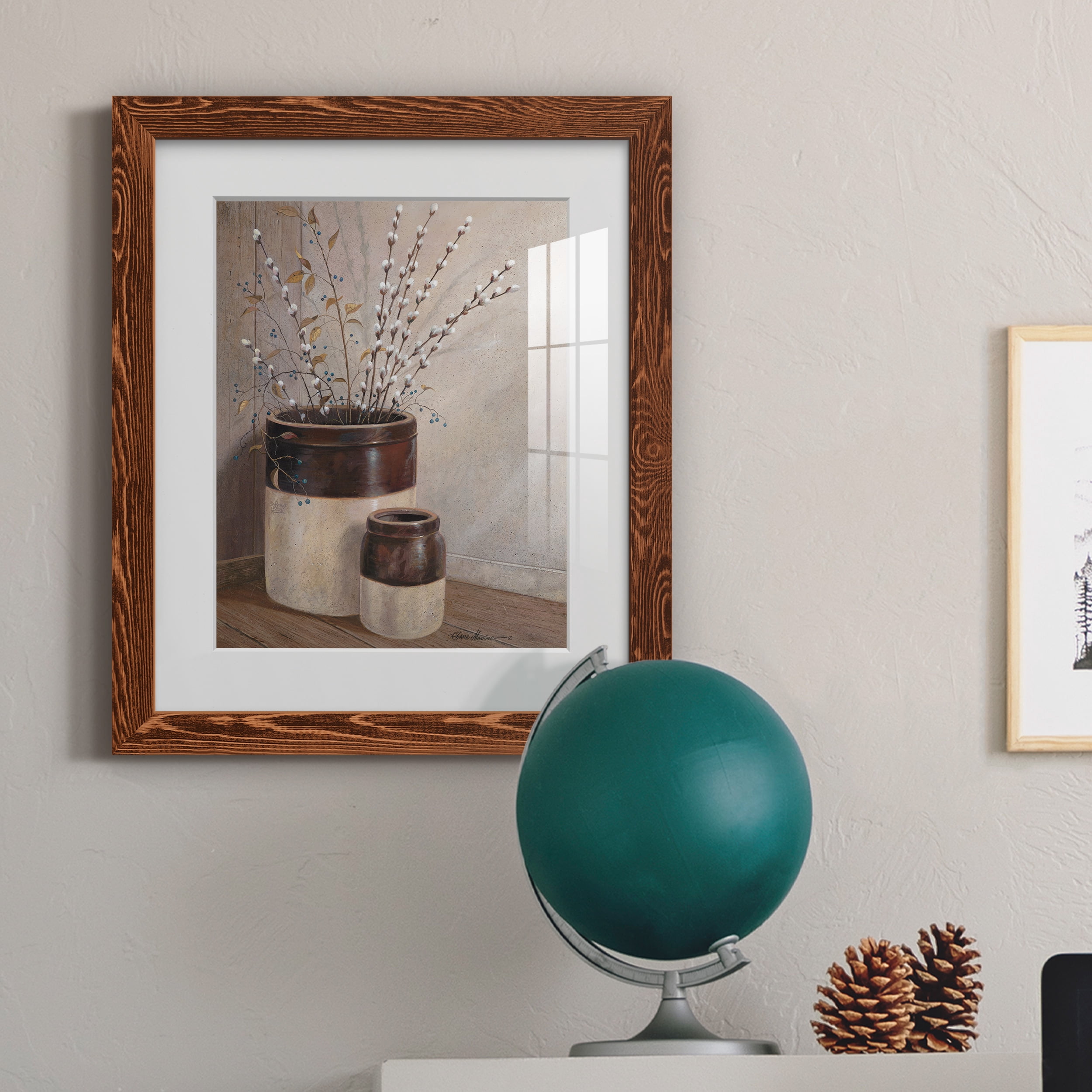 Pussywillows & Spring - Premium Framed Print - Ready to Hang - 17 x 20 - Maple Frame