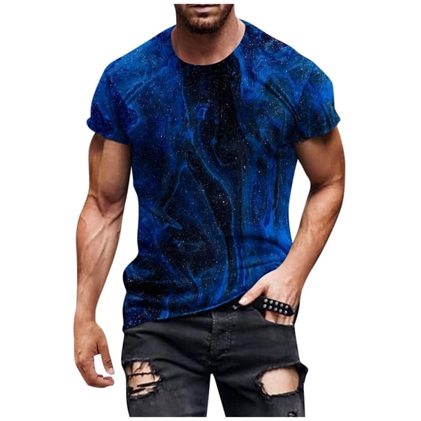 European And American Round Neck Casual Colorful Style Printed Short Sleeved T-shirt Top 2XL