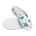 thumbnail image 3 of Daiia Turtles And Seahorses Print Women’s Fuzzy Slippers Memory Foam Lightweight House Shoes Cozy Loafer Flannel House Shoes-44/45, 3 of 7